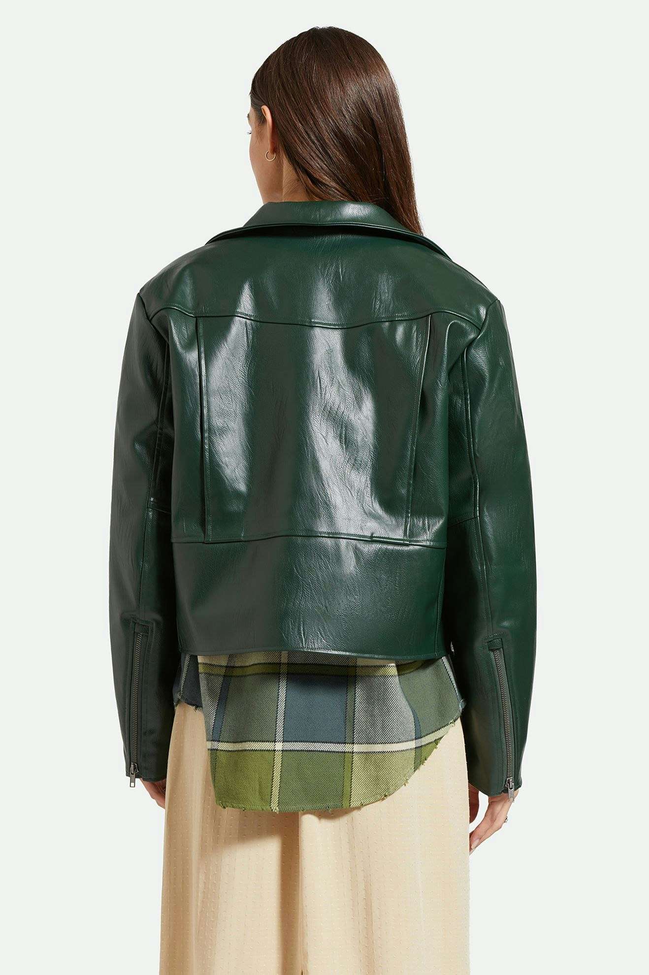 The Moto Vegan Leather Jacket - Pine Needle - Image 8